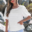  Luella Frilled Lace Trim Bubble Sleeve Blouse