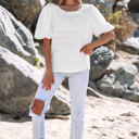  Luella Frilled Lace Trim Bubble Sleeve Blouse