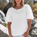  Luella Frilled Lace Trim Bubble Sleeve Blouse