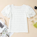  Luella Frilled Lace Trim Bubble Sleeve Blouse