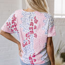  Luisa Leopard V Neck Short Sleeve Blouse