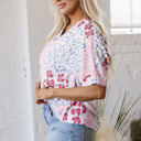  Luisa Leopard V Neck Short Sleeve Blouse