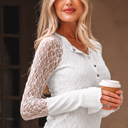  Luisa Slim Henley top Long Sleeve Top