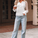  Luisa Slim Henley top Long Sleeve Top