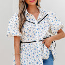  Lyanna Floral Puff Short Sleeve Top