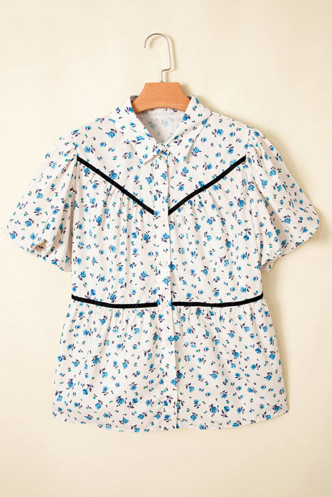 Lyanna Floral Puff Short Sleeve Top