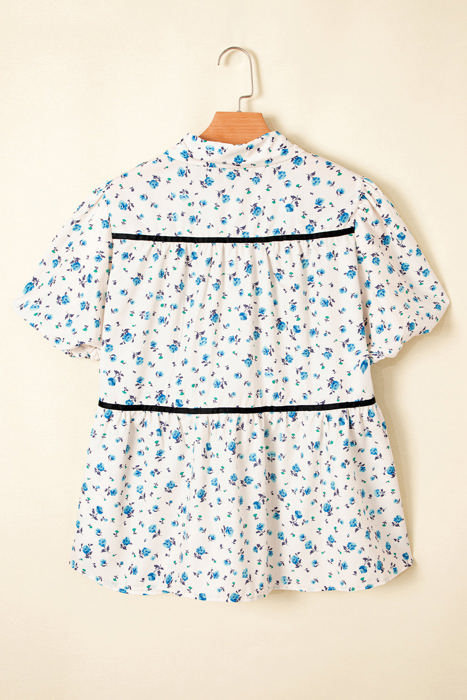 Lyanna Floral Puff Short Sleeve Top