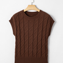  Lyrajira Texture Short Sleeve Sweater