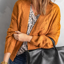 Gray Large Lyralara Long Sleeve Knit Cardigan