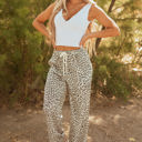  Mabel Leopard Drawstring Elastic Waistband Loose Pants