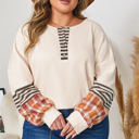  Mackenzie Plaid Patchwork Half PLUS Pullover