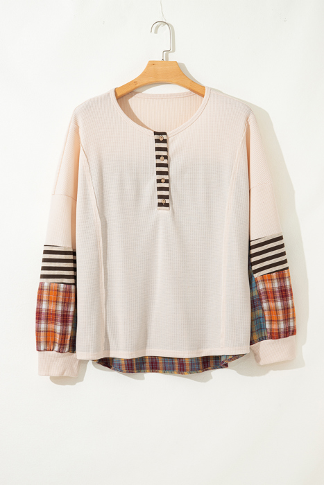 Mackenzie Plaid Patchwork Half PLUS Pullover