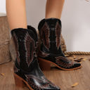  Mackenzie Western Eagle Embroidered Faux Leather Boots
