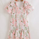  Madalyn Floral Contrast Edge Layered Short Sleeve Mini Dress