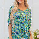  Madeleine Abstract Loose Fit Tunic Blouse