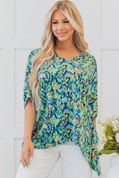 Madeleine Abstract Loose Fit Tunic Blouse