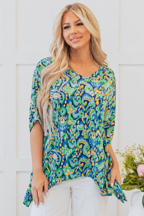 Madeleine Abstract Loose Fit Tunic Blouse