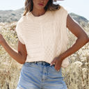  Madelyn Cable Knit Dolman Armholes Sweater Tank