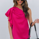  Madelynn Asymmetric Shoulder Ruffle Sleeve Blouse