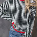  Madelynn Striped Drop Shoulder Sweater