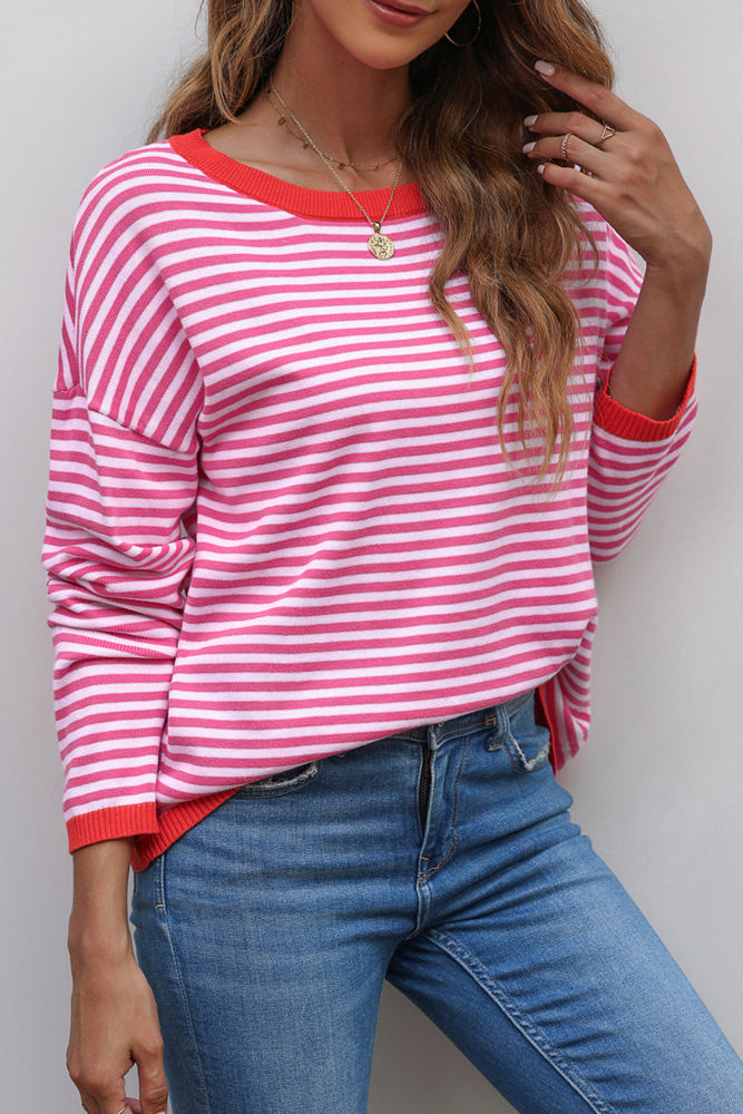 Madelynn Striped Drop Shoulder Sweater