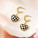 Black Madelynn Twisted Hoop Stud Earrings