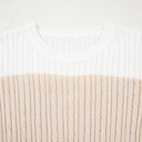  Madison Colorblock Cable Knit Sweater