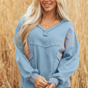  Madison Exposed Seam Waffle Baggy Pullover
