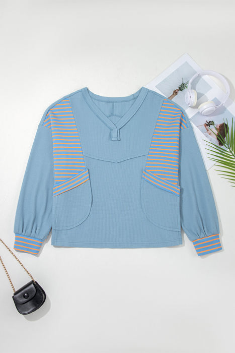 Madison Exposed Seam Waffle Baggy Pullover