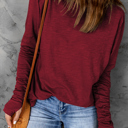  Madison Fiery Solid Long Sleeve Top