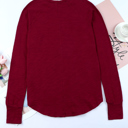  Madison Fiery Solid Long Sleeve Top