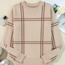 Khaki Small Madison Knitted Drop Shoulder Sweater