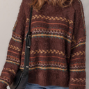 Brown Small Madison Knitted Drop Shoulder Sweater