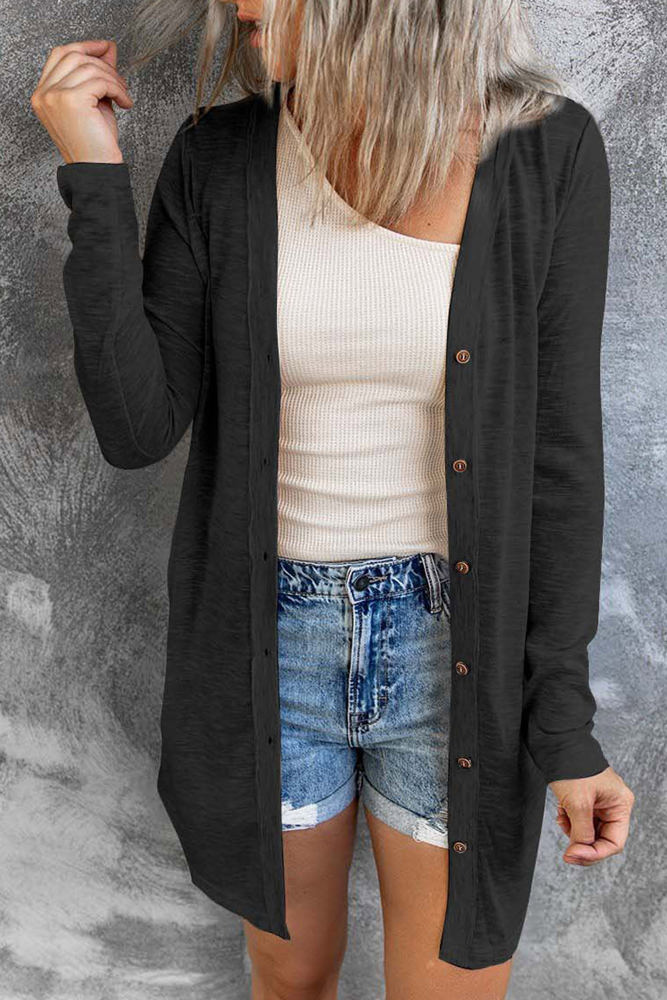 Madison Open-Front Buttons Cardigan