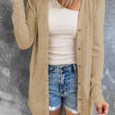 Brown Large Madison Open-Front Buttons Cardigan