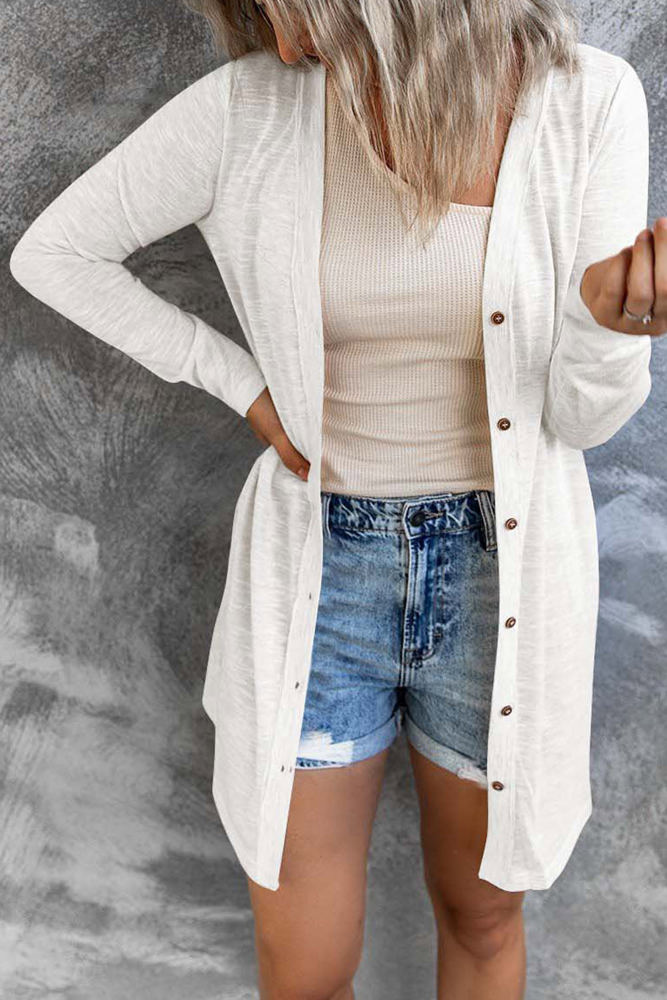 Madison Open-Front Buttons Cardigan