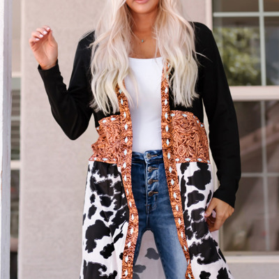 Madison Patchwork Open Front Cardigan