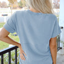  Madison Plain Corded Knit Mock Neck Top