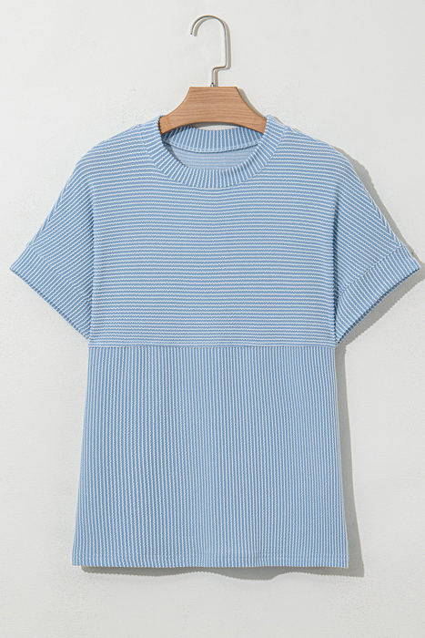 Madison Plain Corded Knit Mock Neck Top