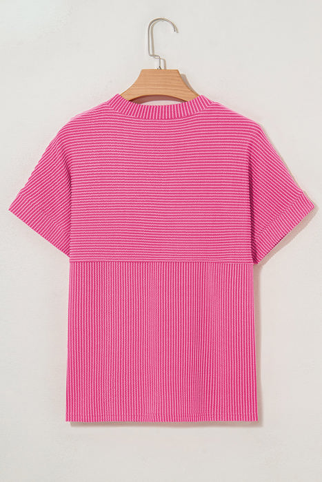 Madison Plain Corded Knit Mock Neck Top