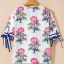  Mae Knot Bubble Sleeve Blouse