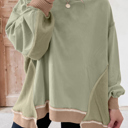  Maelynn Waffle Patchwork Oversize Sweatshirt