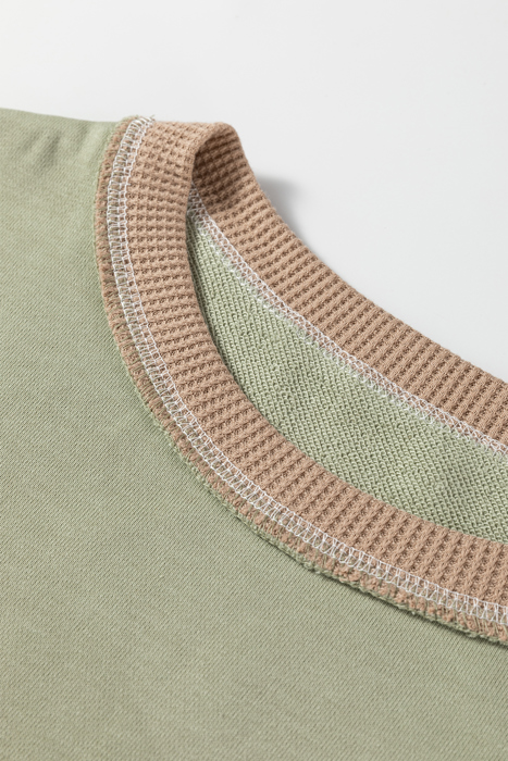 Maelynn Waffle Patchwork Oversize Sweatshirt