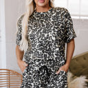  Magdalena CheetahCasual Tee and Shorts Lounge Set