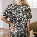  Magdalena CheetahCasual Tee and Shorts Lounge Set