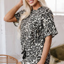  Magdalena CheetahCasual Tee and Shorts Lounge Set