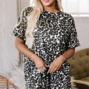  Magdalena CheetahCasual Tee and Shorts Lounge Set