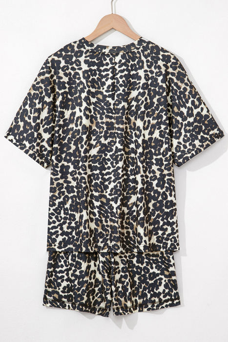 Magdalena CheetahCasual Tee and Shorts Lounge Set