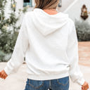  Magnolia Cable Lattice Texture Kangaroo Pocket Hoodie