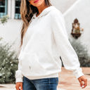  Magnolia Cable Lattice Texture Kangaroo Pocket Hoodie